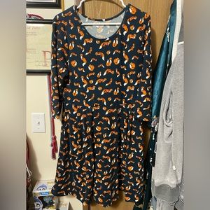 Fox Print MIDI Dress with Pockets!